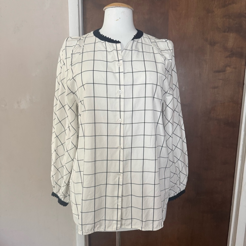 Weekend MaxMara Black and White Checkered Blouse